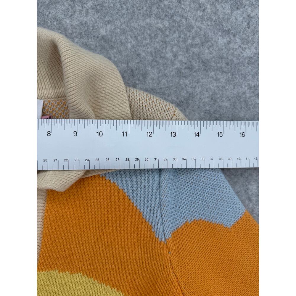 House of Sunny Day Tripper Jacquard Orange/Yellow Cardigan Size US 4 - Picture 12 of 14